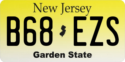 NJ license plate B68EZS