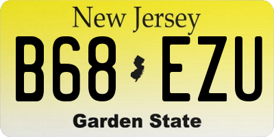 NJ license plate B68EZU