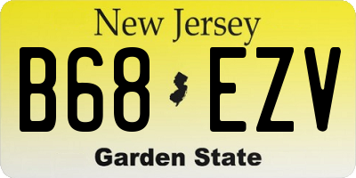 NJ license plate B68EZV
