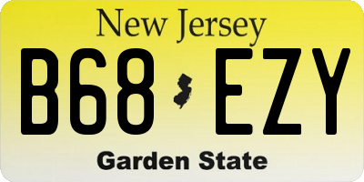 NJ license plate B68EZY