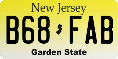 NJ license plate B68FAB