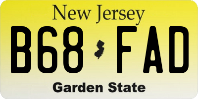 NJ license plate B68FAD