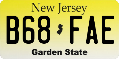 NJ license plate B68FAE