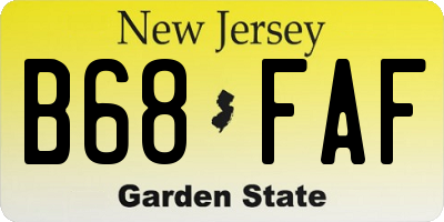 NJ license plate B68FAF