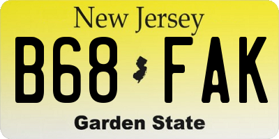 NJ license plate B68FAK