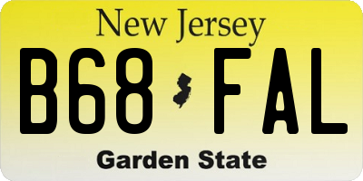 NJ license plate B68FAL