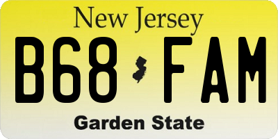 NJ license plate B68FAM