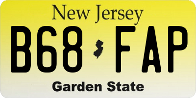 NJ license plate B68FAP