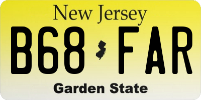 NJ license plate B68FAR
