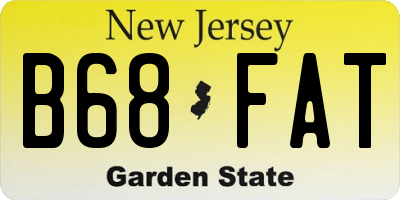 NJ license plate B68FAT