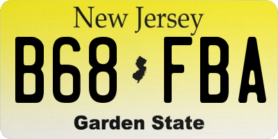 NJ license plate B68FBA