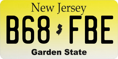 NJ license plate B68FBE