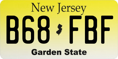 NJ license plate B68FBF