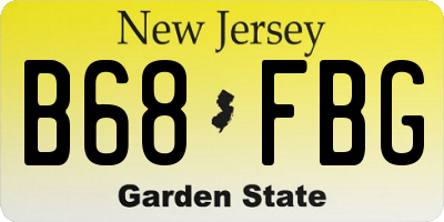 NJ license plate B68FBG