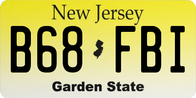 NJ license plate B68FBI