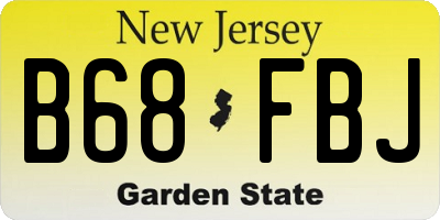 NJ license plate B68FBJ