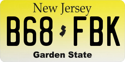 NJ license plate B68FBK