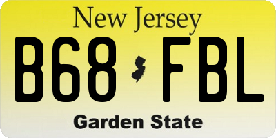 NJ license plate B68FBL