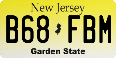 NJ license plate B68FBM