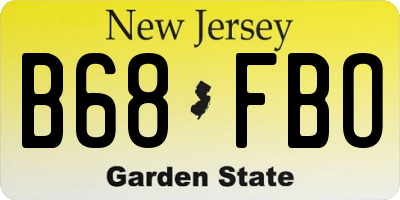 NJ license plate B68FBO