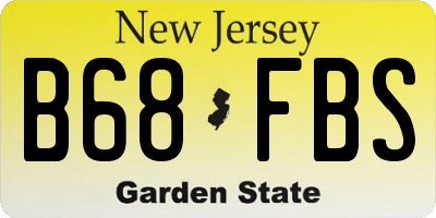 NJ license plate B68FBS