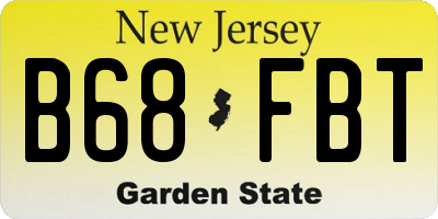 NJ license plate B68FBT