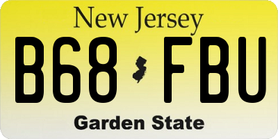 NJ license plate B68FBU