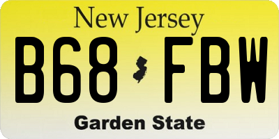 NJ license plate B68FBW