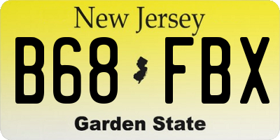 NJ license plate B68FBX