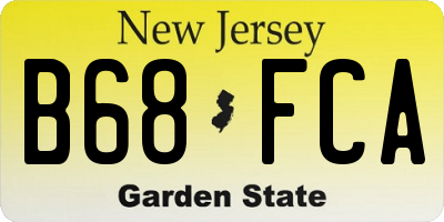 NJ license plate B68FCA
