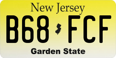 NJ license plate B68FCF