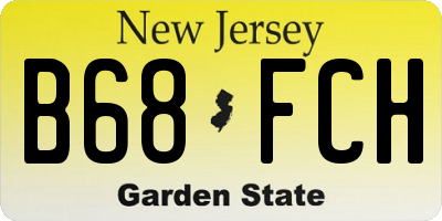 NJ license plate B68FCH