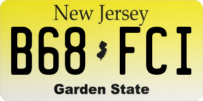 NJ license plate B68FCI