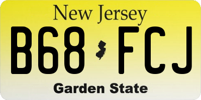 NJ license plate B68FCJ