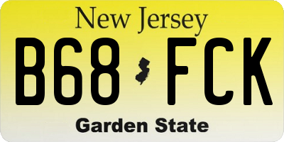 NJ license plate B68FCK