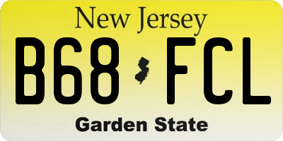 NJ license plate B68FCL