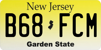 NJ license plate B68FCM