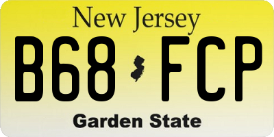 NJ license plate B68FCP