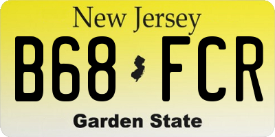 NJ license plate B68FCR