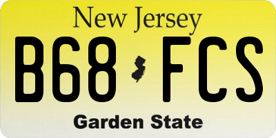 NJ license plate B68FCS