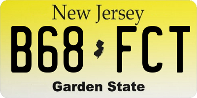 NJ license plate B68FCT