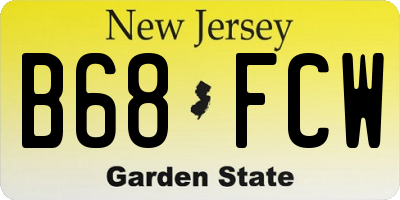 NJ license plate B68FCW