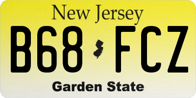 NJ license plate B68FCZ