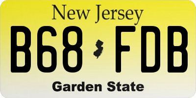 NJ license plate B68FDB