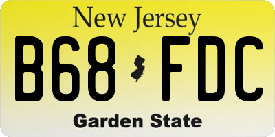 NJ license plate B68FDC