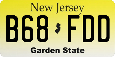 NJ license plate B68FDD
