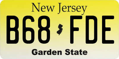 NJ license plate B68FDE