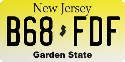NJ license plate B68FDF