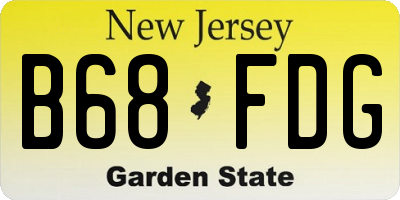 NJ license plate B68FDG