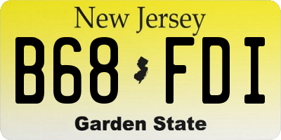 NJ license plate B68FDI